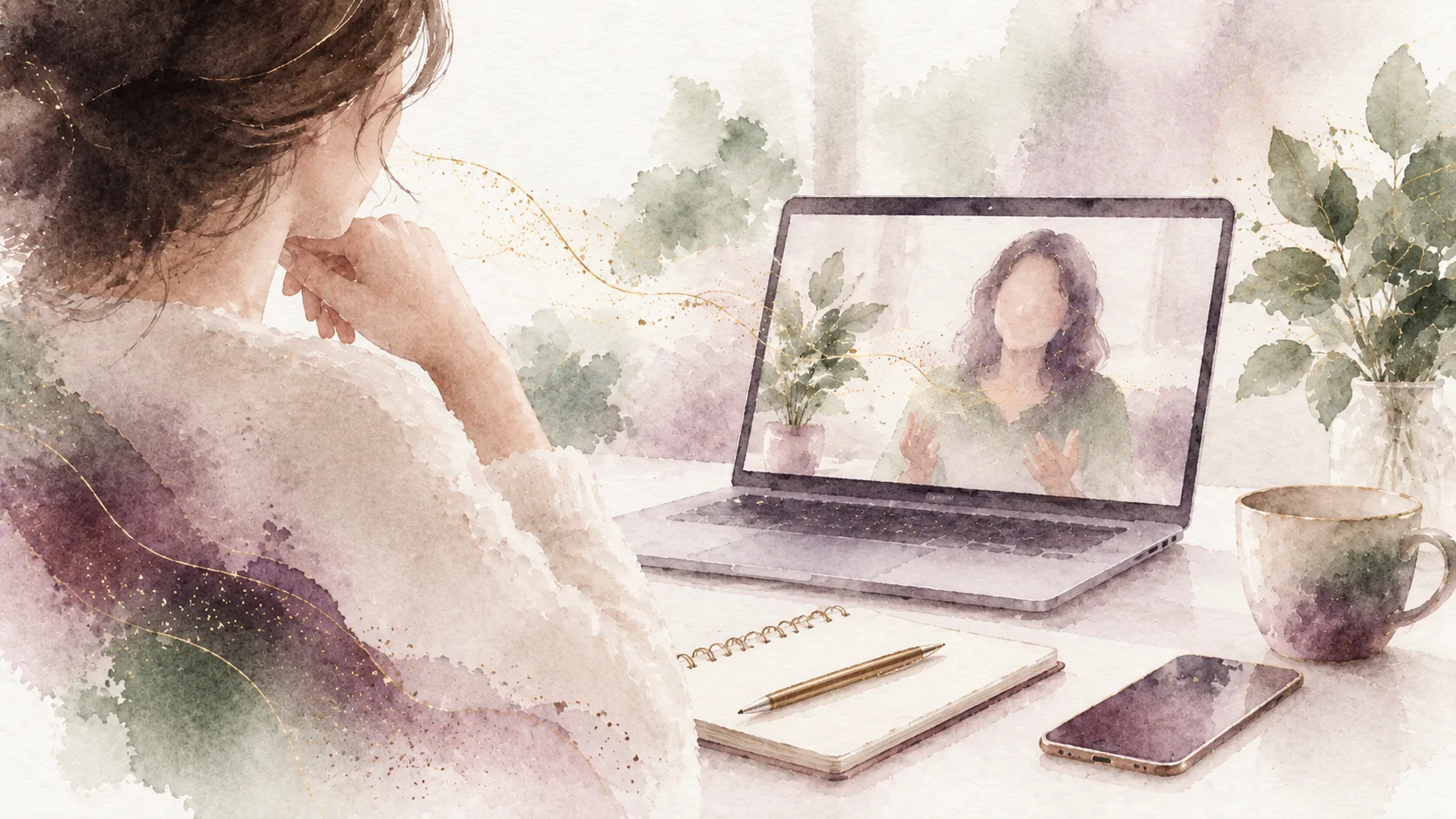 Une séance d'accompagnement à distance, lumineuse et incarnée.